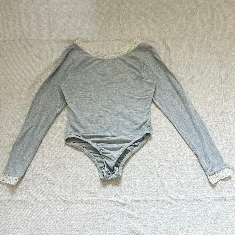 vintage grey long sleeve bodysuit